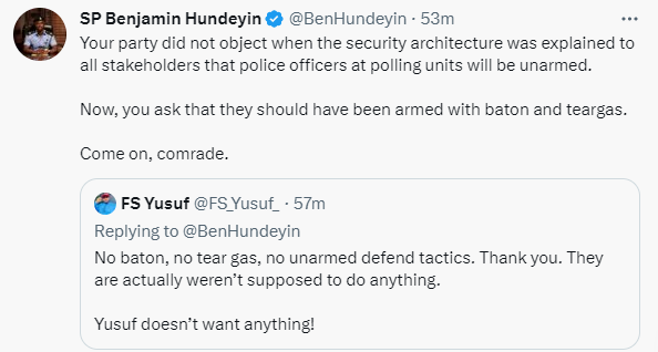 Benjamin Hundeyin’s Careless Response Excusing Police Inactions At Polling Units